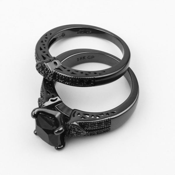 Mustat zirkonisormukset pinnoitettu musta kultasormukset MUSTA 10 10 black 10-10