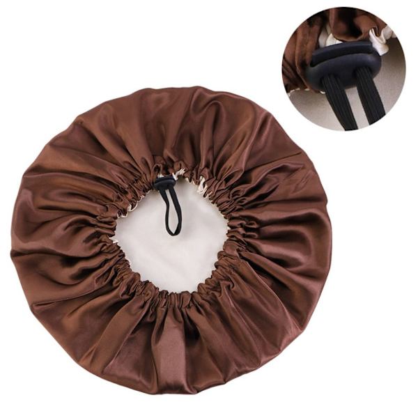 Satin Hårhette Rund Hodeplagg KAFFE Coffee