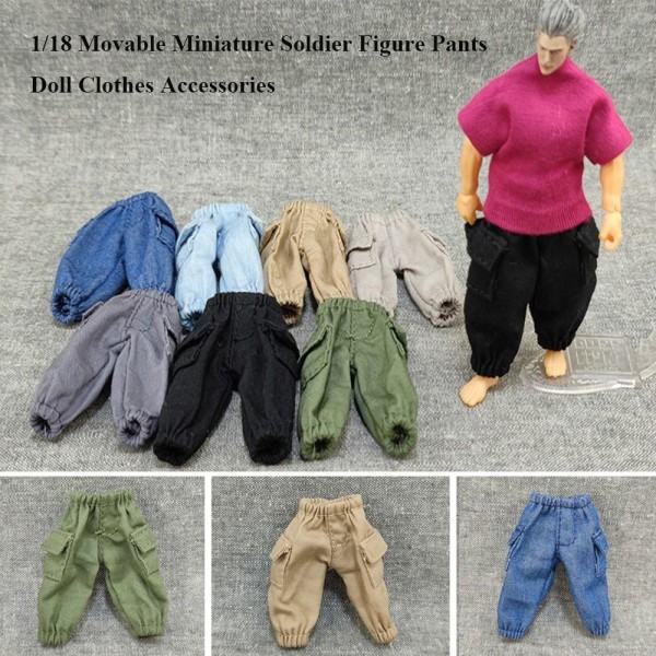 1/18 Miniatyyrivaatteet Soldier casual housut 4 4 4