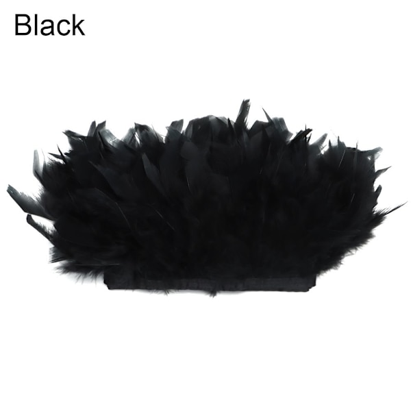 Kalkunfjær Trim Plumes Ribbon Selvage SVART black