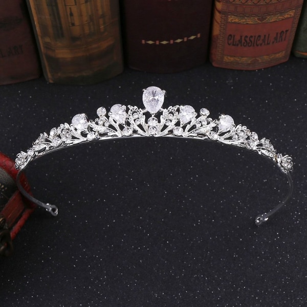Bridal Tiara Crown Crystal Hårband SILVER silver
