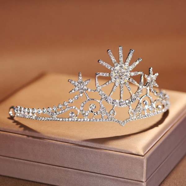 Star Crown Rhinestone Tiara SILVER silver