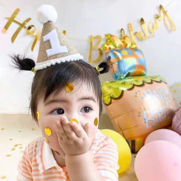2stk Burlap Hat Baby Shower Hat NO.3 NO.3 No.3