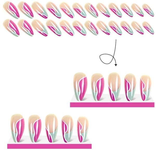 Almond Fake Nails False Nail 2 2 2