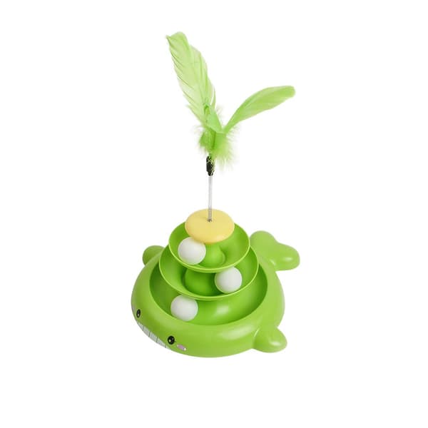 Kitten Interactive Roller Toy Avtakbar Tower Platespiller BLÅ Blue