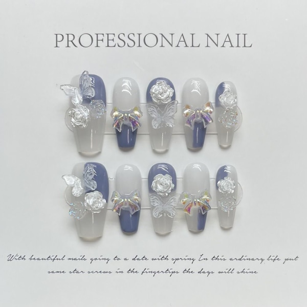 10 st Pure Manual False Nail Aurora Handmade Nails M M