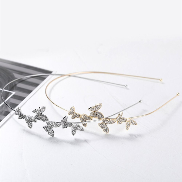 Rhinestone Hårbøyle Brudehårtilbehør GOLD4 GOLD4 Gold4