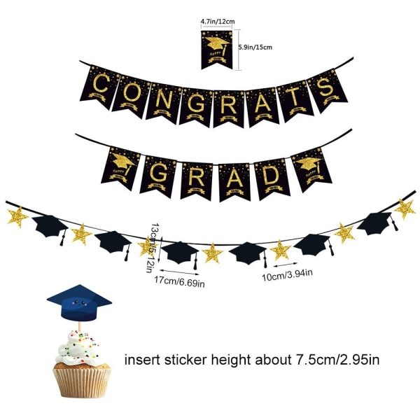 2stk Graduation Banner Hanging Banner 2PCS-A 2PCS-A 2pcs-A