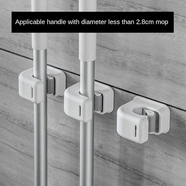 2 st Kvasthållare Väggfäste Kvasthållare Mopphållare White 2 Pcs-2 Pcs