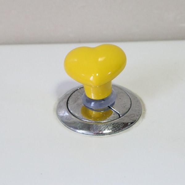 Hjerteformet toalettbeholderknapp Toalettskylleknapp GUL yellow