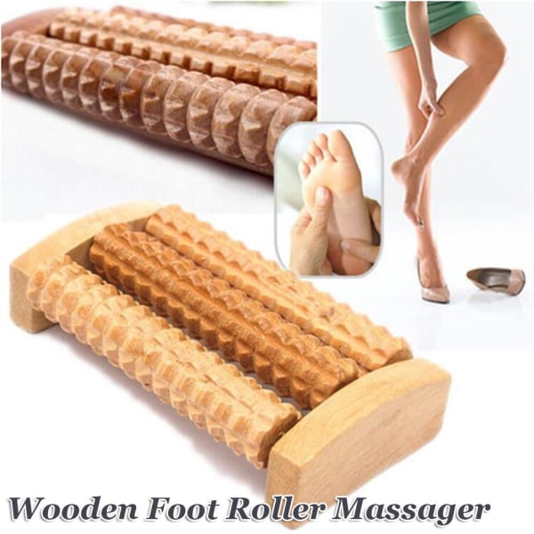 Trä Foot Roller Massager Foot Massager Akupunkturterapi