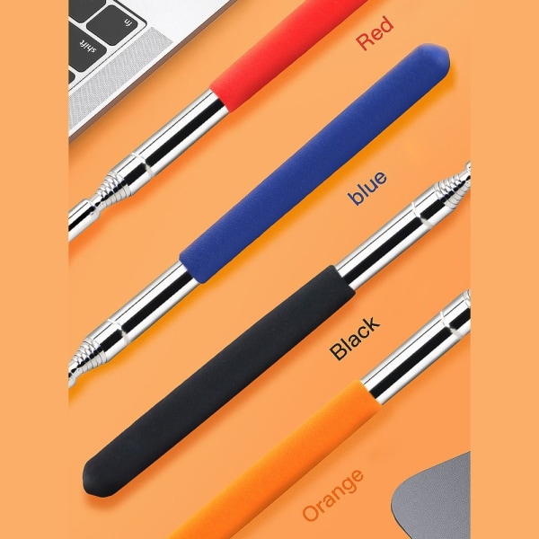 Optrækkelig Teaching Stick Whiteboard Pointer Pen ORANGE 1,2M Orange 1.2m-1.2m