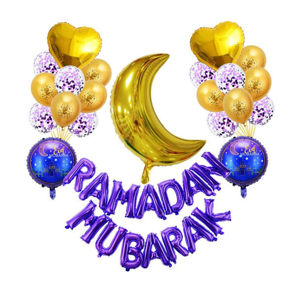 Eid Mubarak -ilmapallot Kirjain Foliopallot 02 02