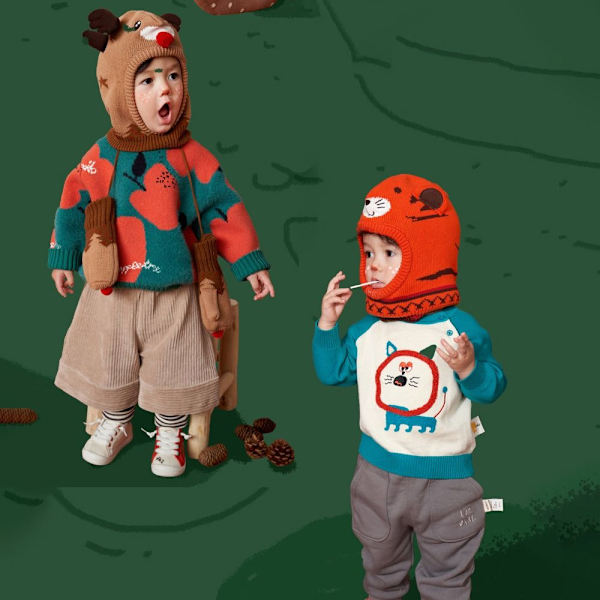Tegneserie skjerf lue strikket lue M1 1 M1