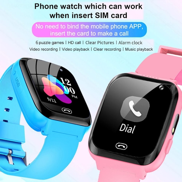 Smart Watch Barn Telefon Watch ROSA pink