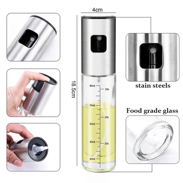 BBQ Glass Olive Sprayer Sprayflaske silver