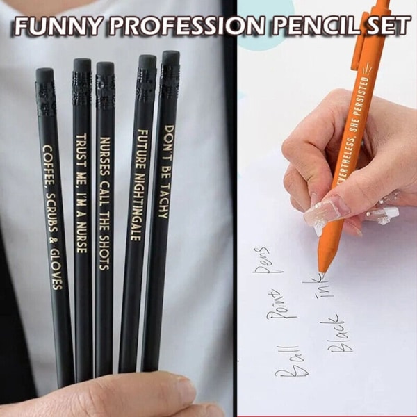 5 kpl Funny Profession Pencil Affirmation Pencil Set GYM LOVER Gym Lover