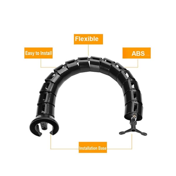 Cable Organizer Opbevaringsrør SORT Black