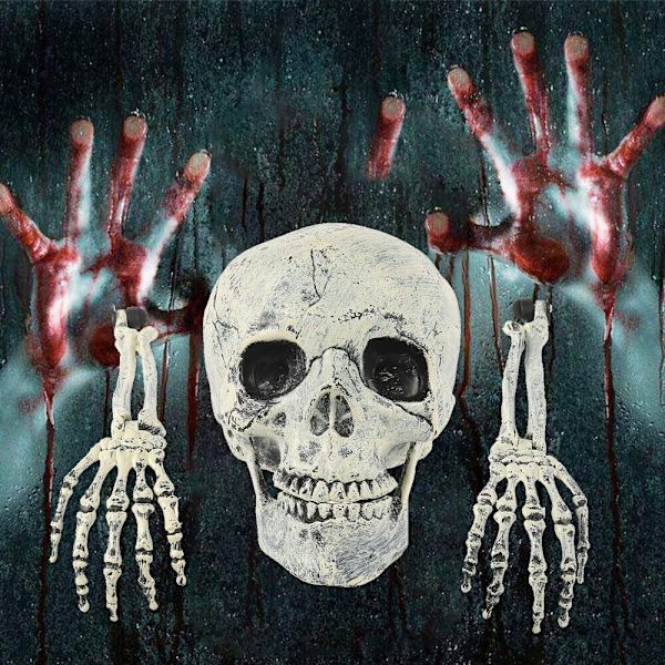 Skrämmande Halloween skelett skalle rekvisita dekoration