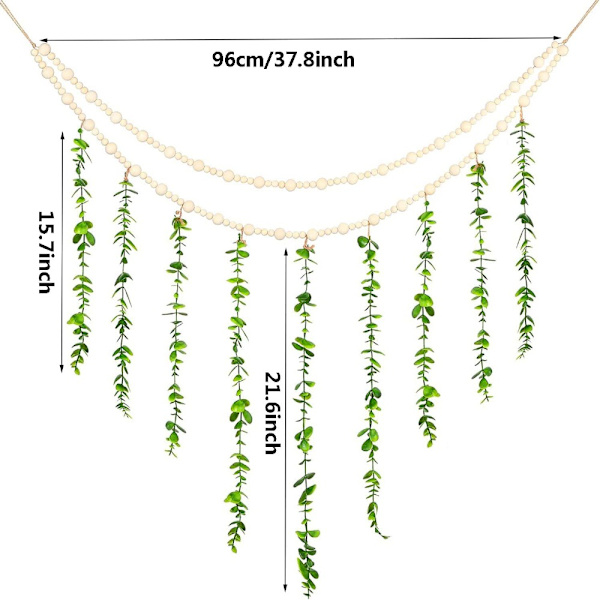 1 Stk Boho Soveværelsesindretning Planteindretning Rum Vægindretning Green 1 Pcs-1 Pcs