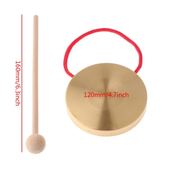 Hånd Gong bækkener Messing Kobber Gong Instrument med rundt spil