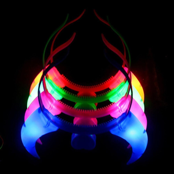 2 Stk LED Djævelhorn Pandebånd Blinkende Horn Fest Oplyst hår