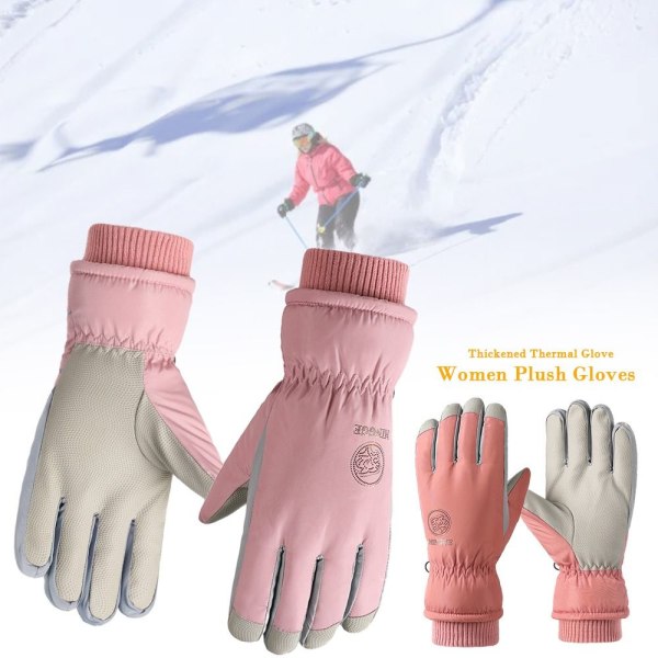 Dam Plyschhandskar Snowboard Skidhandskar MÖRKROSA dark pink