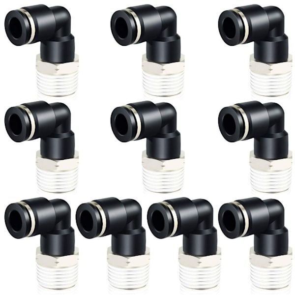 10 kpl Push To Connect -putkiliitin PNEUMATIC Miesten kyynärpää Quick