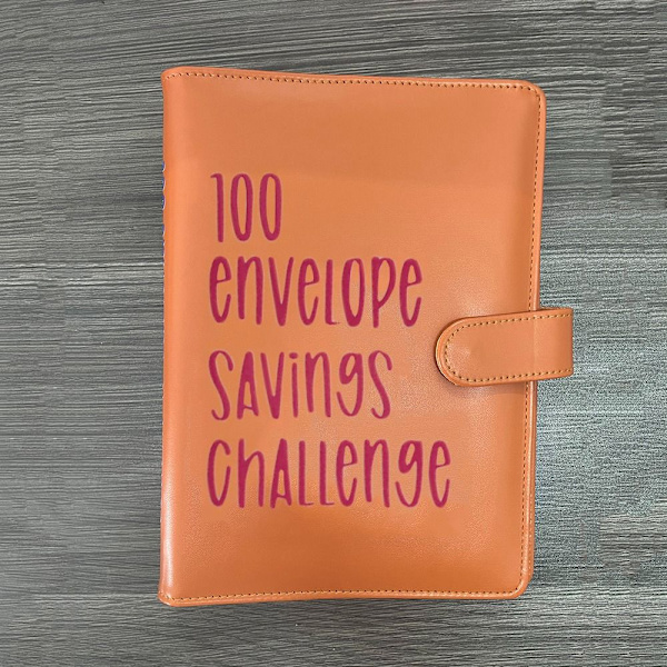 100 Kuvert Utmaning Pärm Kuvert Besparingsutmaningar orange