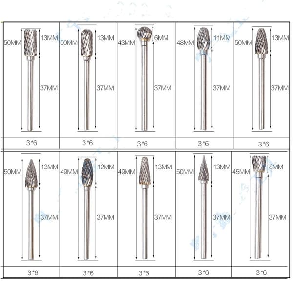 20 STK Hårdmetal Grat Sæt Die Grinder Bits Træskærer Bits