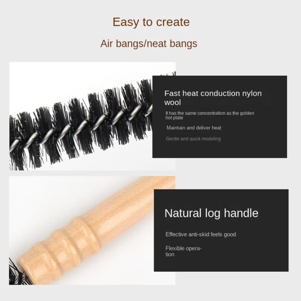 2PC Frisør Small Roller Comb Styling Roll Hårbørste STOR Large
