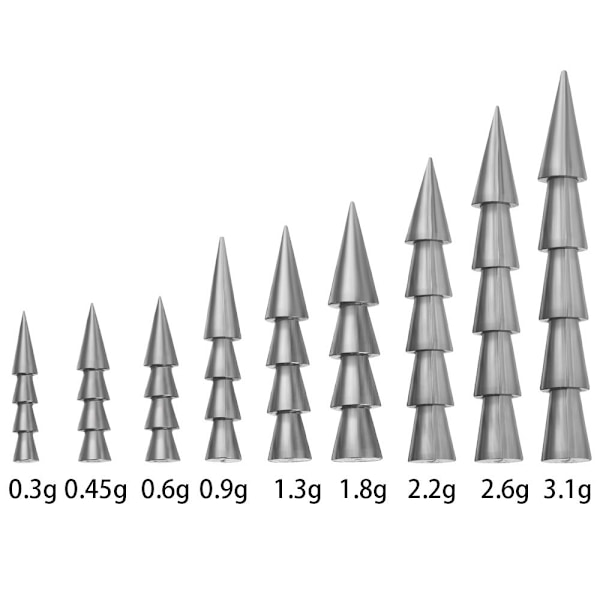 10/20 kpl Kalastus Tungsten fall Insert Kalastuspainot 2.6g-10pcs