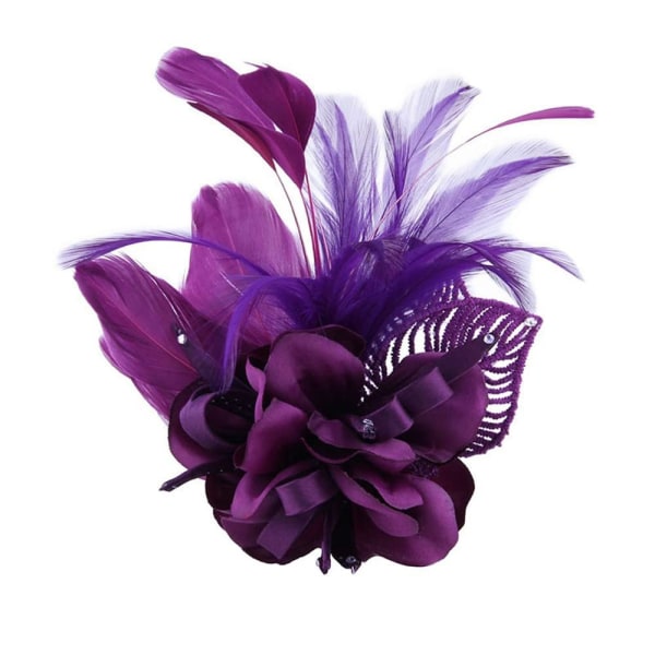Fjærbrosje Blomstersøller Pin LILLA Purple