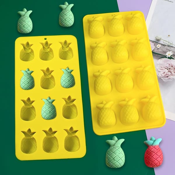 12 Cavity 3D ananas - iskuber Silikonkakform Form