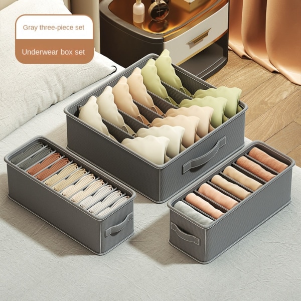 Underkläder Förvaringsbox Byxor Klassificering Låda GRÅ 11 11 Grey 11-11