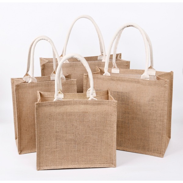 Kvinder linned taske Jute muleposer 31X27X16CM 31x27x16cm