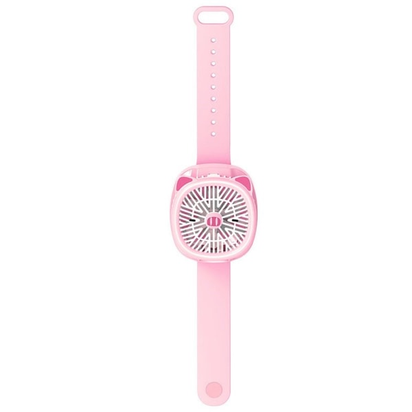 Cartoon Rabbit Watch Fan Kjølevifte ROSA B B Pink B-B