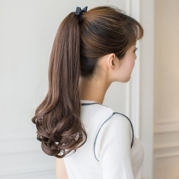 38-58 cm Medium Længde Paryk Wrap Around Hestehale LYSEBRUN M light brown M