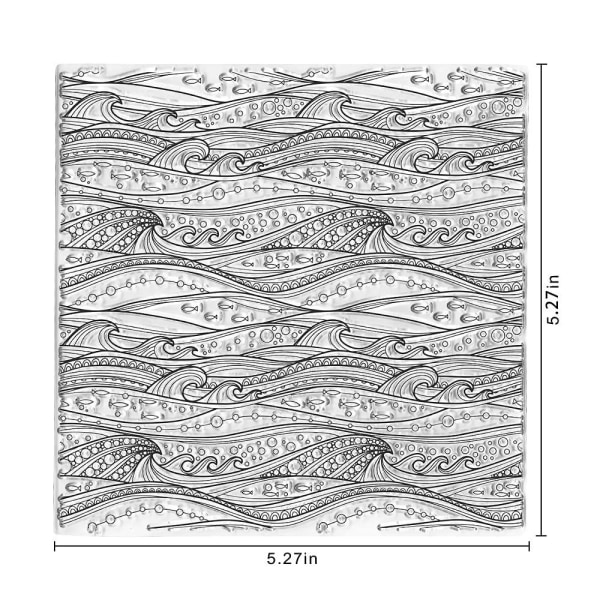 1 stk Retro stempler Ocean Waves Bakgrunnsstempler Klare stempler