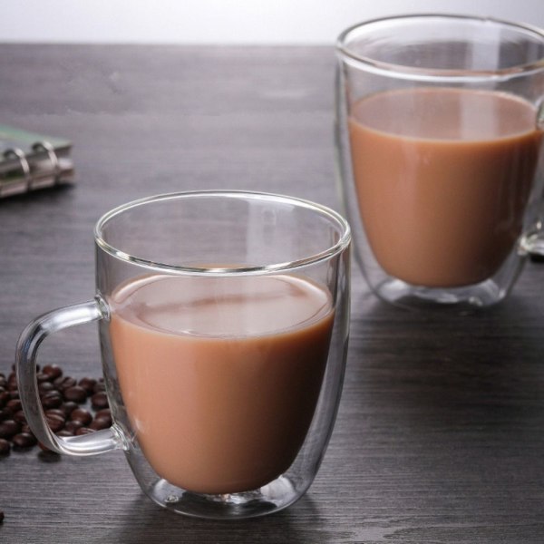 2x Glas Kaffekop Glaskrus 475ML 475ML 475ML