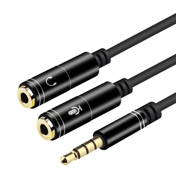 2 Stk Audio Kabel Audio Adapter Kabel SORT Black