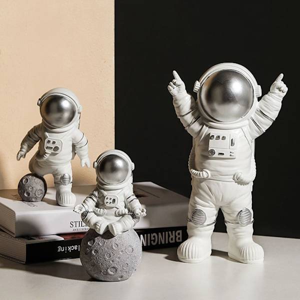 Astronautfigurer Spaceman Moon Skulptur Dekorativ C C C