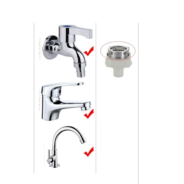4 STK Machine Fyld Vandhane Adapter Hvid 4Pcs