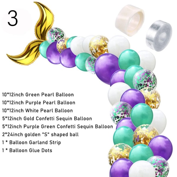 Havfruehaleballon Bueballoner Garland 6 6 6