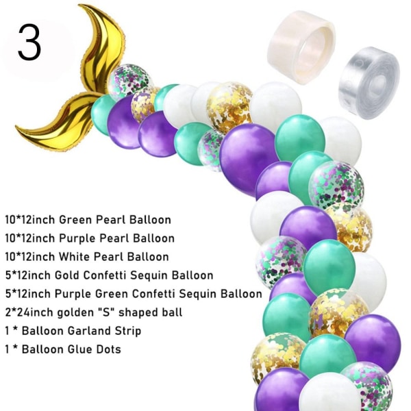 Mermaid Tail Balloon Arch Balloons Garland 6 6 6