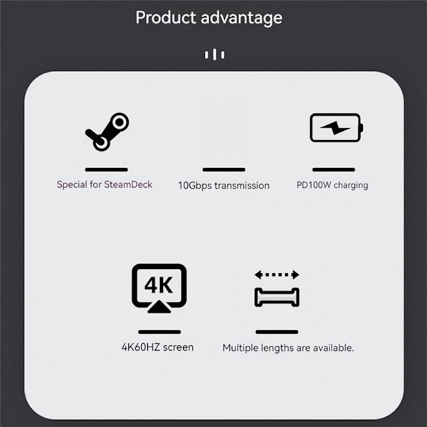 Type-C-kabel USB3.1 Gen2 1MMAN TIL HANN TIL HANN 1mMale to Male