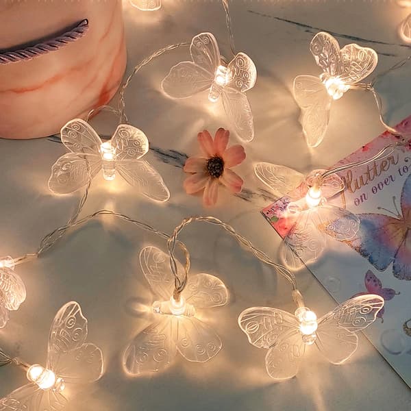 LED Sommerfugl LED Lys String TRANSPARENT 6M 6M Transparent 6M-6M