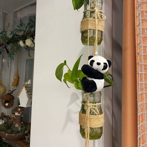 Minikramar Panda Clip Plysch djurleksaker fylld docka