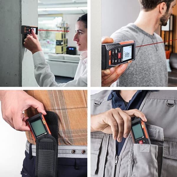 Laser Distance Meter Range Finder med 2 bobleniveauer