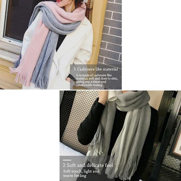 Luksus Cashmere Fargematching Dame Skjerf Vintersjal STYLE3 style3